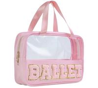 Nurse Bag Nursing School Essentials Medical Assistant Bag Clear Portable Toiletry Bags Chenille Letter Nurses Gifts for Women Clinical Pouch for Students, Stb-fs-ballet, STB-FS-BALLET