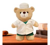 Nurse Bear, Stuffed Animal Plush, Soft Throw Pillow, 11.81x7.87x2.76 Inches, Cute Huggable Design, for Baby Kids Friend Nursery Bedroom Desk Room Valentine Halloween Family Use