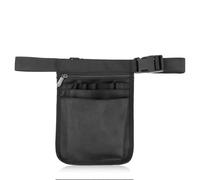 Nurse Belt Bag, Waiter's Bag, Black Bum Bag, Organiser Bags with Adjustable Belt and Multiple Compartments, Waist Bag, Tool Bag, Nurse Bag for Men and Women, black, 18 x 25 cm