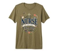 Nurse by Calling Jesus Christ Scripture Faith Christian Premium T-Shirt