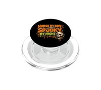 Nurse By Day Spooky By Night Halloween Nurse Funny PopSockets PopGrip for MagSafe