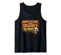 Nurse By Day Spooky By Night Halloween Nurse Funny Tank Top