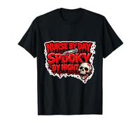 Nurse By Day Spooky By Night Halloween Nurse Quote T-Shirt