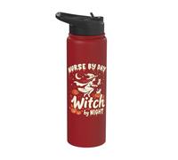 Nurse by Day Witch by Night Festive Halloween Stainless Steel Insulated Water Bottle