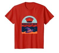 Nurse by Day Witch by Night Halloween Healthcare Humor T-Shirt, Kids, Red, 12 Years