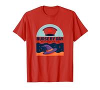 Nurse by Day Witch by Night Halloween Healthcare Humor T-Shirt, Men, Red, XL