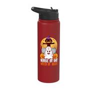 Nurse by Day Witch by Night Halloween Stainless Steel Insulated Water Bottle