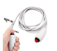 Nurse Call Button - Personal Alert Immediately, Red Handle Ergonomic Handle, 6.35 mm Jack + 3 m Cable, Nickel Plated Connector Bare Copper Core - for Hospital & Clinic Station