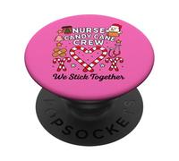 Nurse Candy Cane Crew We Stick Together Xmas Santa Matching PopSockets Adhesive PopGrip