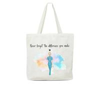 Nurse Canvas Tote Bag, Never Forget The Difference You Make Tote, Doctor Bag For Women, Work Tote Bags For Healthcare, Nurses Day Appreciation Gifts, Doctor Birthday Gifts, Reusable Shopping Bags-53,