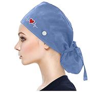 Nurse caps with sweatband and tie-back design on the back. Scrub Cap with Buttons Operating room hat beautician hat dust gourd hat.