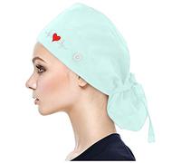 Nurse caps with sweatband and tie-back design on the back. Scrub Cap with Buttons Operating room hat beautician hat dust gourd hat.