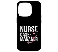 Nurse Case Manager Pink Stethoscope Heart Graphic Case for iPhone 14 Pro
