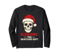 Nurse Christmas Skull Sleighing The Graveyard Shift Long Sleeve T-Shirt