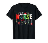 Nurse Christmas Stethoscope Nurses Xmas Scrub Top Women T-Shirt
