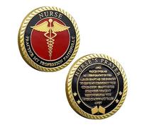 Nurse Commemorative Coin - Iron Challenge Coin for Medical Professionals with Prayer and Caduceus Symbol - Inspirational Collectible for Healthcare Workers