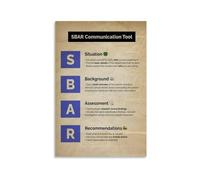 Nurse Communication Poster SBAR Technique Chart for Patient Safety and Report Educational Tool for Medical Office or Healthcare Training Center(Unframed,16x24inch(40x60cm))