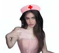 Nurse Cosplay Cap for Women Y2K Nurse Bonnet Hat Red Cross Sailor Yacht JK Navy Hat for Halloween Cosplay Role Play Costume, Pink, One Size