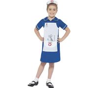 Nurse Costume Doctor Medical Uniform Girls Childrens Fancy Dress Age 4-12