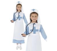 Nurse Costume Girls Book Day Wartime Fancy Dress Outfit Educational Nurses