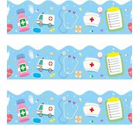 Nurse Day Borders Trim Wall Sticker Healthcare Themed Borders 59ft Long for Hospital Window Wall Decoration Nurse Day