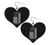 Nurse DistressedWorker Leather Earrings For Women Dangle Earring Drop Heart Pendant With Hook Gifts For Adult Girl