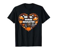 Nurse Educator Heart Autumn Thanksgiving Womens Mens Kids T-Shirt