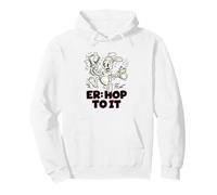 Nurse ER Hop To It Retro Cartoon Bunny Defibrillator Coffee Pullover Hoodie