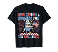 Nurse ER Stars' Stripes Running for Call Lights 4th of July T-Shirt
