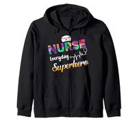 Nurse Everyday Superhero Retro International Nurse Day Funny Zip Hoodie