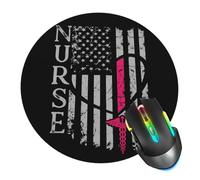 Nurse Flags Mouse Pad,Rn Day Mouse Pads For Desk, Stitched Edge Mousepad With Non-Slip Rubber Base, Gaming Mouse Mat For Computer Laptop Home Office 7.8X7.8 Inch