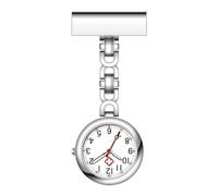 Nurse Fob Watch, Medical Pocket Watch Nursing Lapel Pin Clip-On Design Doctor Pendant Quartz Movement Glow in dark Silver Alloy Case Chain Water-Resistant for Nurses Doctors Paramedics Professionals