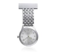 Nurse Fob Watch with Glow in the Dark Quartz Movement, Stainless Steel Adjustable Date Clip-on Pocket Watch for Doctors, Paramedics, and Medical Professionals, Water Resistant Hanging Lapel Pin