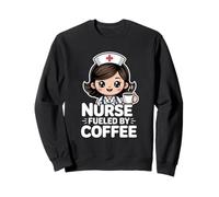 Nurse Fueled By Coffee Cute Kawaii Nurse Life Sweatshirt