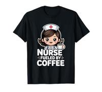 Nurse Fueled by Coffee Cute Kawaii Nurse Life T-Shirt