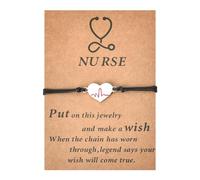 Nurse Gift Bracelet for Women Men Nursing Graduation Gifts for Her Him Cool RN Gifts for Nurses Week Gifts 2025 Nurse Practitioner Retirement Gifts for Nurse Appreciation Gifts Heartbeat Bracelets