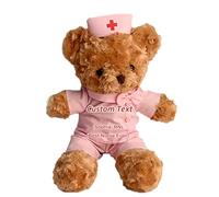 Nurse Gift/Doctor Gift Personalised Teddy Bear with Name, Text or Blessing, Bear Plush to Protect and Cuddle at Bedtime, Personalised Gifts for Birthday/Graduation for Medical Student (8IN-Nurse 7)