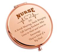 Nurse Gifts for Women Appreciation Compact Mirror for Nursing Student Friend Coworker Leaving Gift Nurses Day Gift Graduation Christmas Birthday Retirement Gifts for Nurse Folding Makeup Mirror