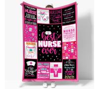 Nurse Gifts for Women Cozy Soft Funny Nurse Throw Blanket with Inspirational Quotes for Nurses Practitioner Nursing Blanket for Nurses Day Gifts School Graduate Birthday Appreciation Gifts Pink