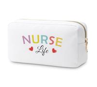 Nurse Gifts for Women Inspirational Nurse Life Makeup Bag Nursing Graduation Gifts for Her Thank You Gift for Nurse Practitioner Rn Cosmetic Bag Nurses Week Gift Christmas Birthday Gift Travel Pouch