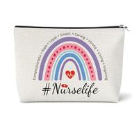 Nurse Gifts for Women Makeup Bag Nurse Appreciation Gift Nurses Week Gift Cosmetic Bag Practitioner Gifts for Nurses Inspirational Birthday Christmas Graduation Present Travel Toiletry Pouch
