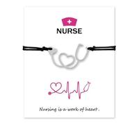 Nurse Gifts for Women, Nurse Appreciation Bracelet for Nurses Week Nursing Student GIft, Nurse Practitioner Graduation Gifts, A1:black, Zinc, no gemstone