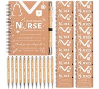 Nurse Gifts Inspirational Pocket Notebooks Pen Holder Bamboo Ballpoint Pens