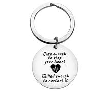 Nurse Gifts Keyring Cute Enough to Stop Your Heart Skilled Enough to Restart It Keyring Nurse Graduation Gifts Birthday Christmas Gifts Nursing Gifts for Medical Students Nurse RN