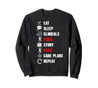 Nurse Gifts Nursing Student Eat Sleep Clinicals Panic Study Sweatshirt