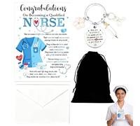 Nurse Graduation Gift Set - Stainless Steel Keyring with Card and Velvet Pouch, Thoughtful Keepsake for Her or Him, Nursing School Completion, Appreciation or Farewell Gift