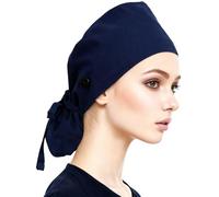 Nurse Hat,Scrub Cap,Scrub Hat,Chef Hat Women,Adjustable Unisex Medical Doctor Cap,Adjustable Sweat Absorption cap for Women Working Hats With Buttons Ribbon Ties for Women Surgery Scrub Cap Long Hair