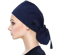 Nurse Hat,Scrub Cap,Scrub Hat,Chef Hat Women,Adjustable Unisex Medical Doctor Cap,Adjustable Sweat Absorption cap for Women Working Hats With Buttons Ribbon Ties for Women Surgery Scrub Cap Long Hair
