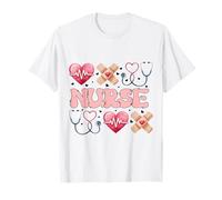 Nurse Heart Stethoscope Bandage Healthcare Appreciation T-Shirt