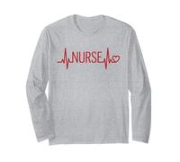 Nurse Heartbeat EKG Pulse Medical Professional Design Long Sleeve T-Shirt